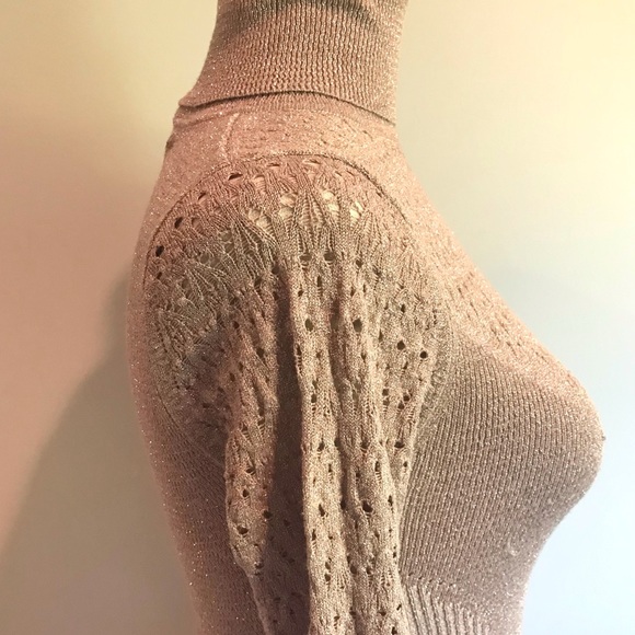 Sparkle Pointelle Bebe Turtleneck Sweater - XS - Picture 7 of 7